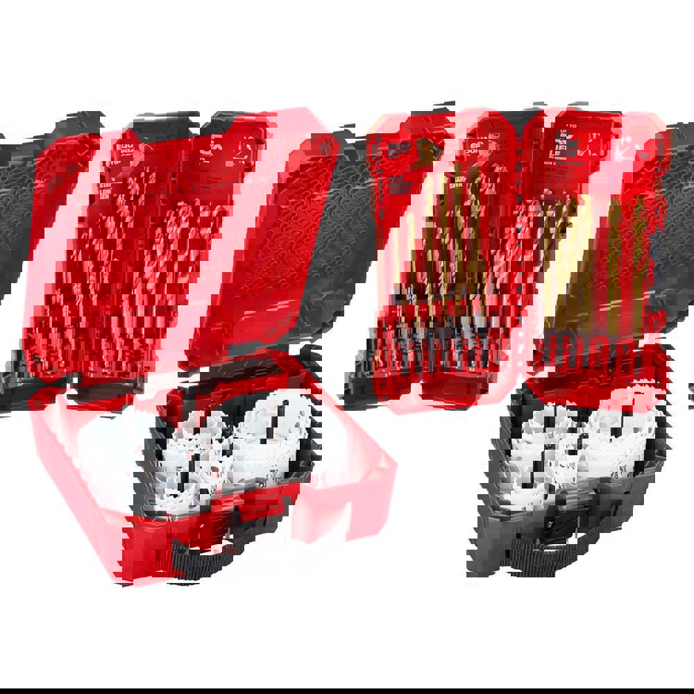 Hole Saw Kits; Minimum Saw Diameter (Decimal Inch): 3/4 ; Maximum Saw Diameter (Decimal Inch): 4-1/2 ; Number of Hole Saws: 13 ; Cutting Edge Style: Toothed ; Material: Bi-Metal ; Material Application: Duct; Metal; Plastic; Steel; Wood